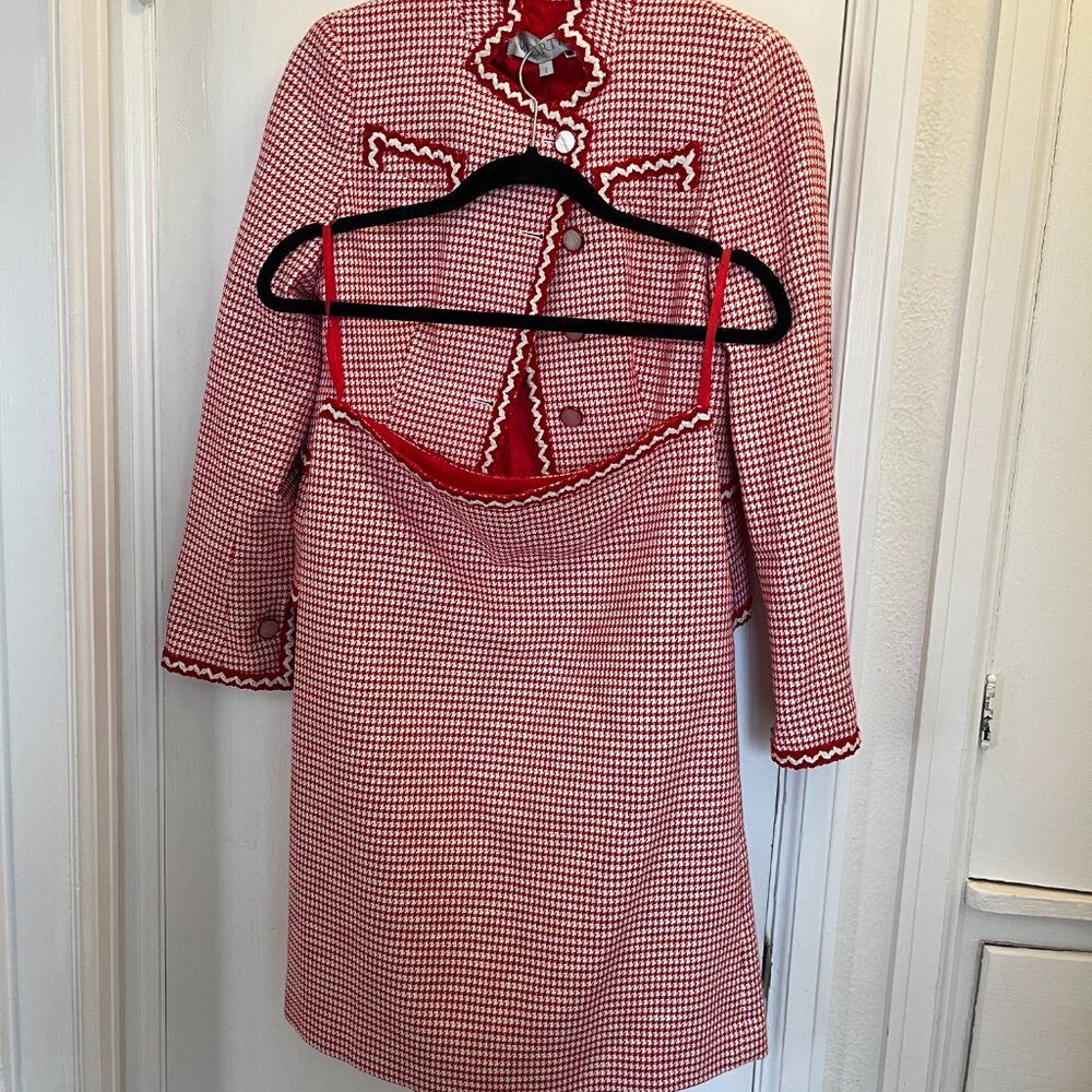 Vintage Red and White Plaid Suit